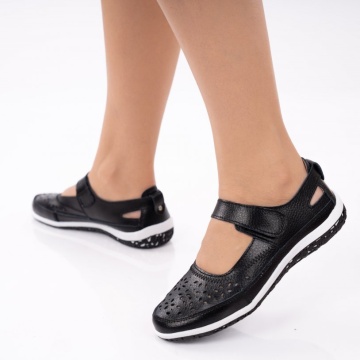 Pantofi Piele Naturala Virena Black