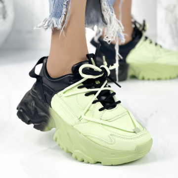 Pantofi Sport Dama Negri din Piele Ecologica Everly