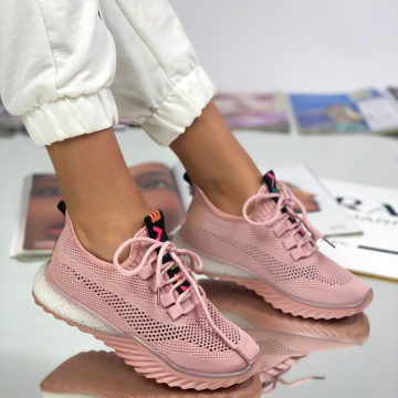 Pantofi Sport Dama Roz din Material Textil Gina