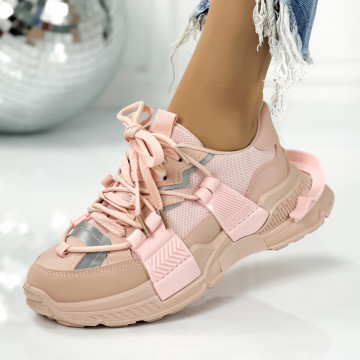 Pantofi Sport Dama Roz din Piele Ecologica Dolceta