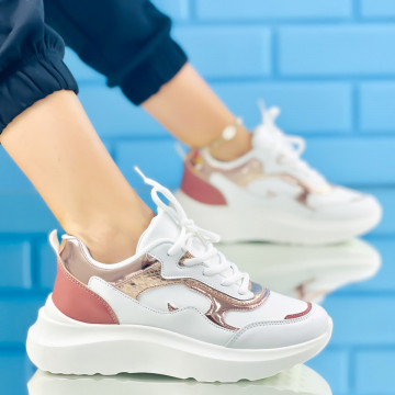 Pantofi Sport Dama Roz din Piele Ecologica Ferdol