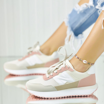 Pantofi Sport Dama Roz din Piele Ecologica Leea