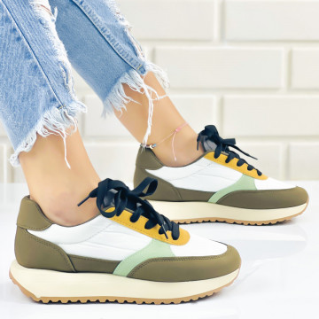 Pantofi Sport Dama Verzi din Piele Ecologica Vilka