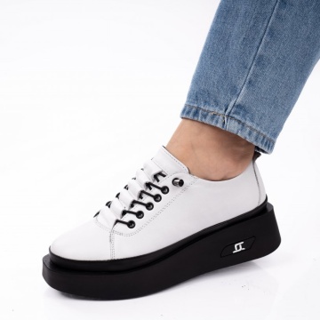 Pantofi Sport Piele Naturala Belona White