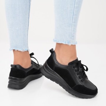 Pantofi Sport Piele Naturala Elena Black