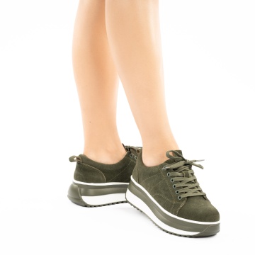 Pantofi Sport Piele Naturala Keiko3 Green