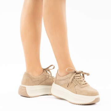 Pantofi Sport Piele Naturala Romey Khaki