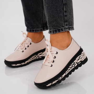 Pantofi Sport Piele Naturala Sarri Pink