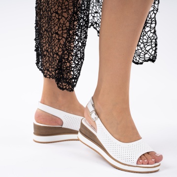 Sandale piele naturala Salerno White