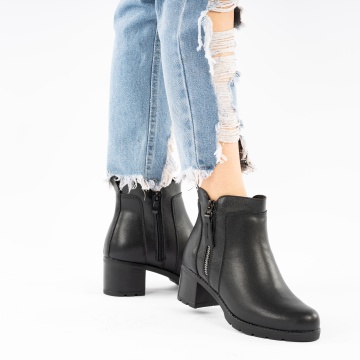 Botine Piele Naturala Melide Black