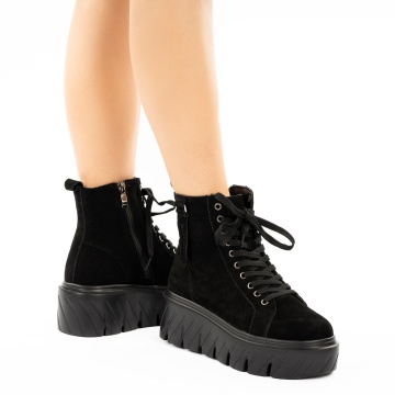 Ghete Piele Naturala Aurora Black