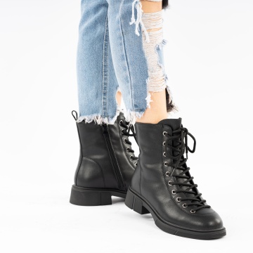 Ghete Piele Naturala Carela Black