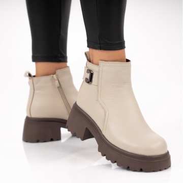 Ghete Piele Naturala Estepa2 Beige