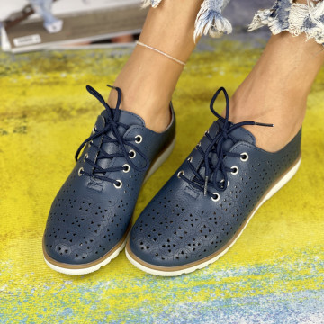 Pantofi Casual Dama Bleumarin din Piele Naturala Dora