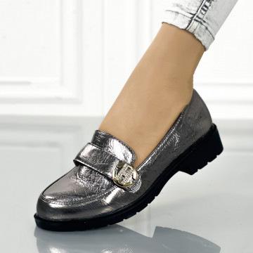 Pantofi Casual Dama Gri din Piele Ecologica Meray
