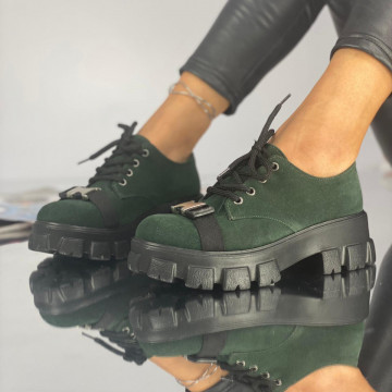 Pantofi Casual Dama Verzi din Piele Ecologica Crix