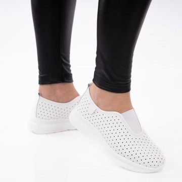 Pantofi Piele Naturala Napoli White
