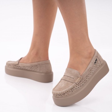 Pantofi Piele Naturala Sevin Khaki