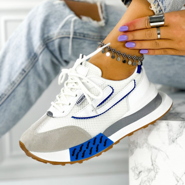 Pantofi Sport Dama Albi Albastri din Textil Alger