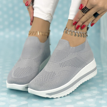 Pantofi Sport Dama cu Platforma Gri din Textil Dymex