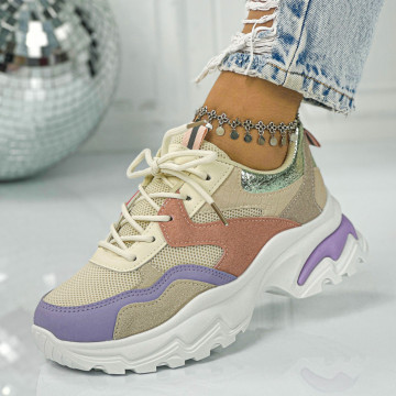 Pantofi Sport Dama Multicolor din Textil Coates