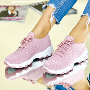 Pantofi Sport Dama Roz din Material Textil Eunice