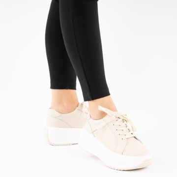 Pantofi Sport Piele Naturala Costa Beige