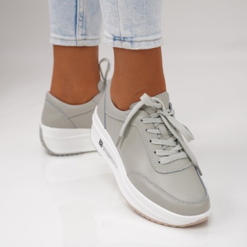 Pantofi Sport Piele Naturala Forli Grey