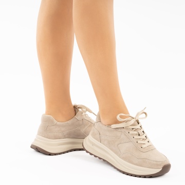 Pantofi Sport Piele Naturala Narali Beige