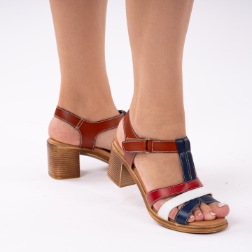 Sandale Cu Toc Voltera Blue White Red