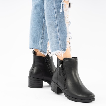 Botine Piele Naturala Lazada Black