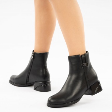 Botine Piele Naturala Tiana Black