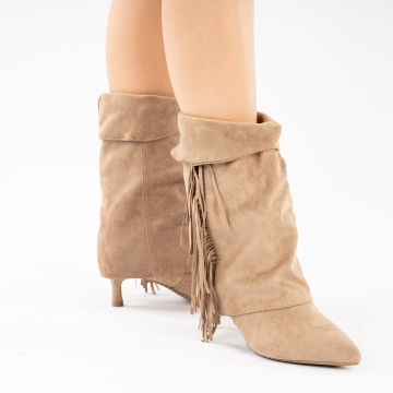 Cizme Cu Toc Sabrina Khaki