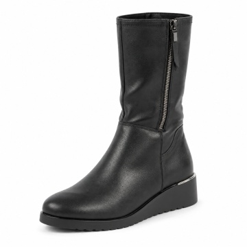 Cizme Scurte Piele Naturala Mateas Black