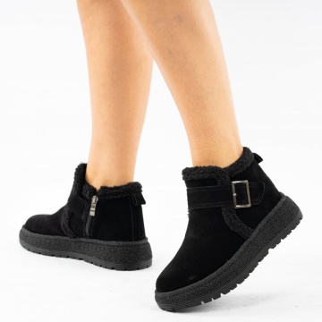 Ghete Piele Naturala Amaris Black
