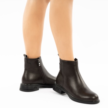 Ghete Piele Naturala Araia Brown