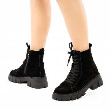 Ghete Piele Naturala Azlina Black
