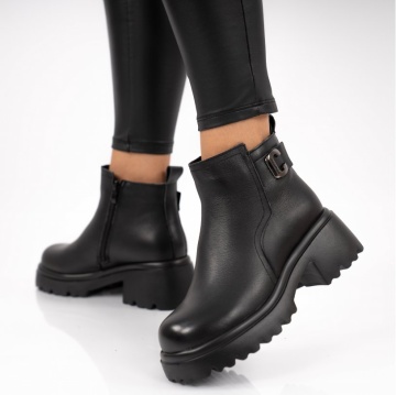 Ghete Piele Naturala Estepa2 Black