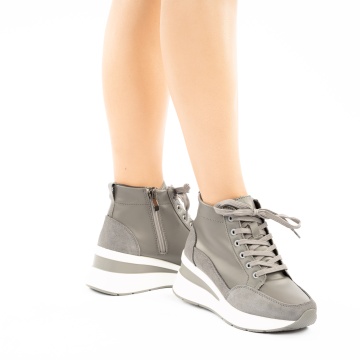 Ghete Piele Naturala Polina Grey