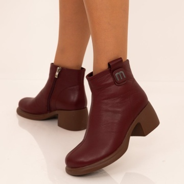 Ghete Piele Naturala Yasmin Bordo