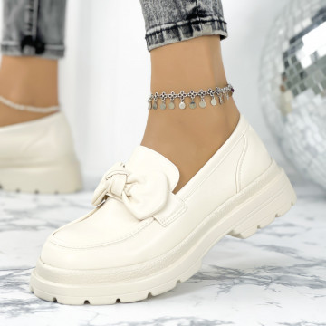Pantofi Casual Dama Bej din Piele Ecologica Popy