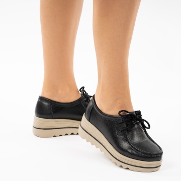 Pantofi Piele Naturala Leira Black2
