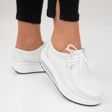 Pantofi Piele Naturala Lulu2 White