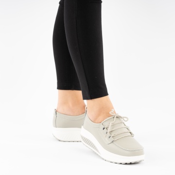 Pantofi Piele Naturala Nerja Grey