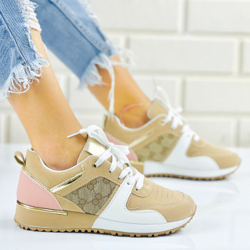 Pantofi Sport Dama Roz din Piele Ecologica Lopster