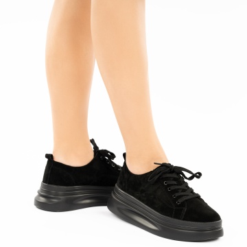 Pantofi Sport Piele Naturala Emely Black
