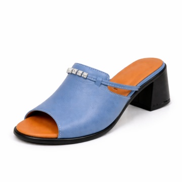 Papuci Piele Naturala Divina Blue