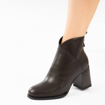 Botine Piele Naturala Farah Brown
