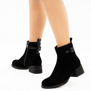 Botine Piele Naturala Malia Black