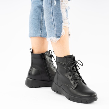 Ghete Piele Naturala Marga Black